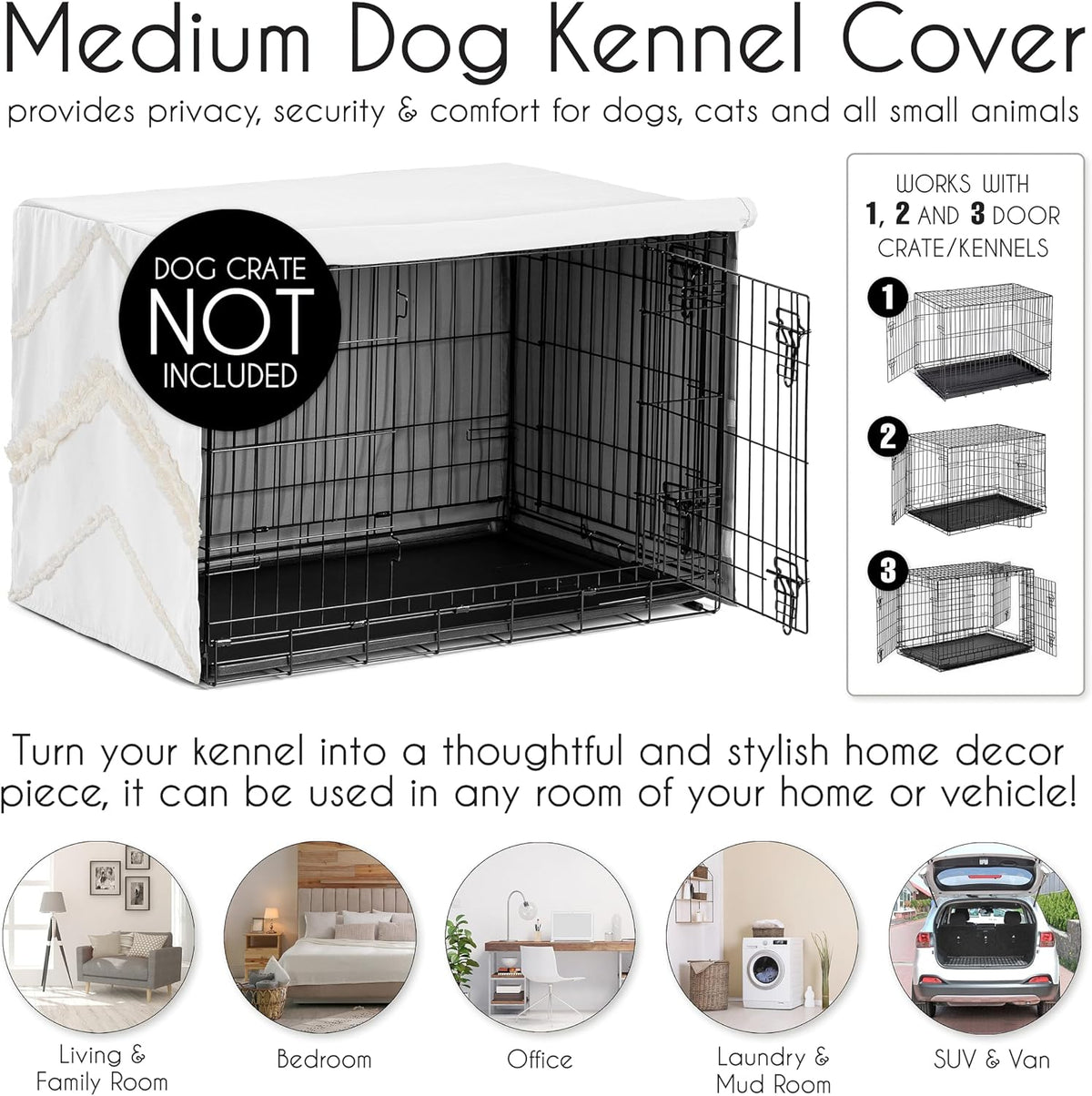 Sweet Jojo Designs 24in. Small Dog Crate Cover Pet Cage - Ivory / 36.0"L x 23.5"W x 24.0"H - image 4