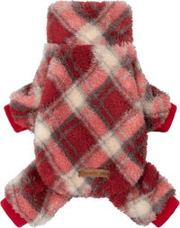 Fitwarm Collared Neck Plaid Dog Pajamas - X-Large / Red-White