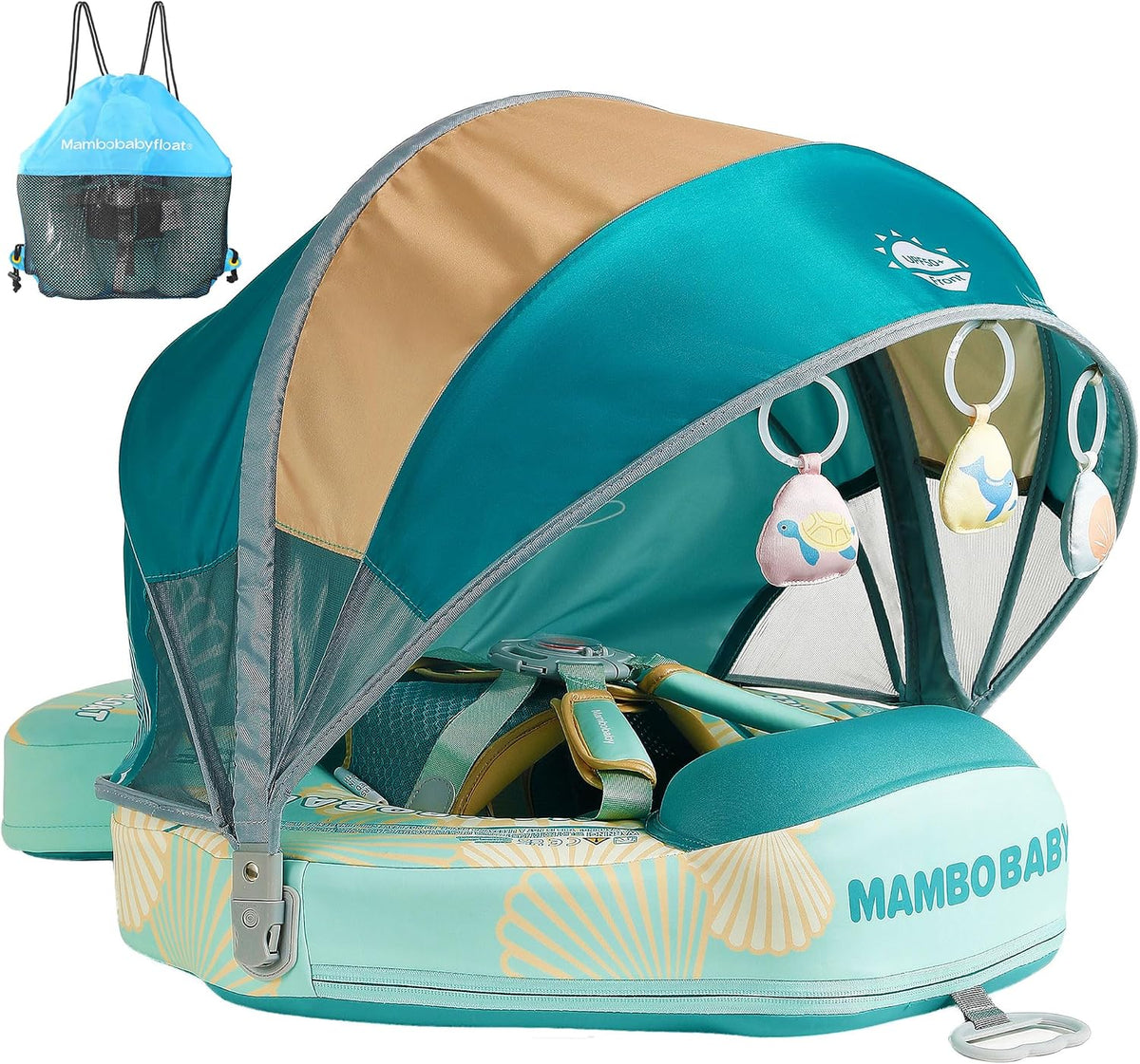 Mambobaby Float with Canopy & Tail - Green (Shell)