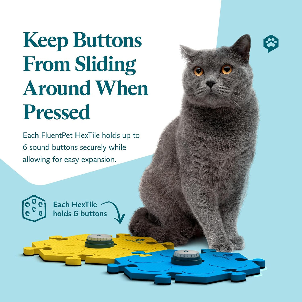 Talking Buttons for Dogs & Cats - 2 Buttons + 2 HexTiles (Bold) - image 4