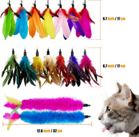 Cat Feather Toys Refill, 16 Pieces Cat Wand Replacement Feathers Toy for Indoor Cats – Essentials for Cats - 16PCS Cat Feather Toy Refills - image 3