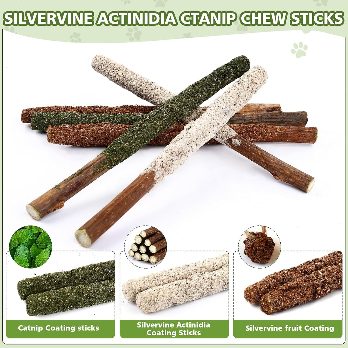 6 Pack Silvervine Sticks for Cat, Natural Catnip Toys – Essentials for Cats - 24 Pack - image 4