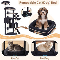 Cat Tree Tower 42'' with Condo, Indoor Scratching Post GCT005SG – Essentials for Cats - Dark gray / 74.4 inch - image 4