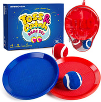 EVERICH TOY Toss and Catch Ball Game Set - Dark Blue Red-vb / 2 Paddles 2 Balls
