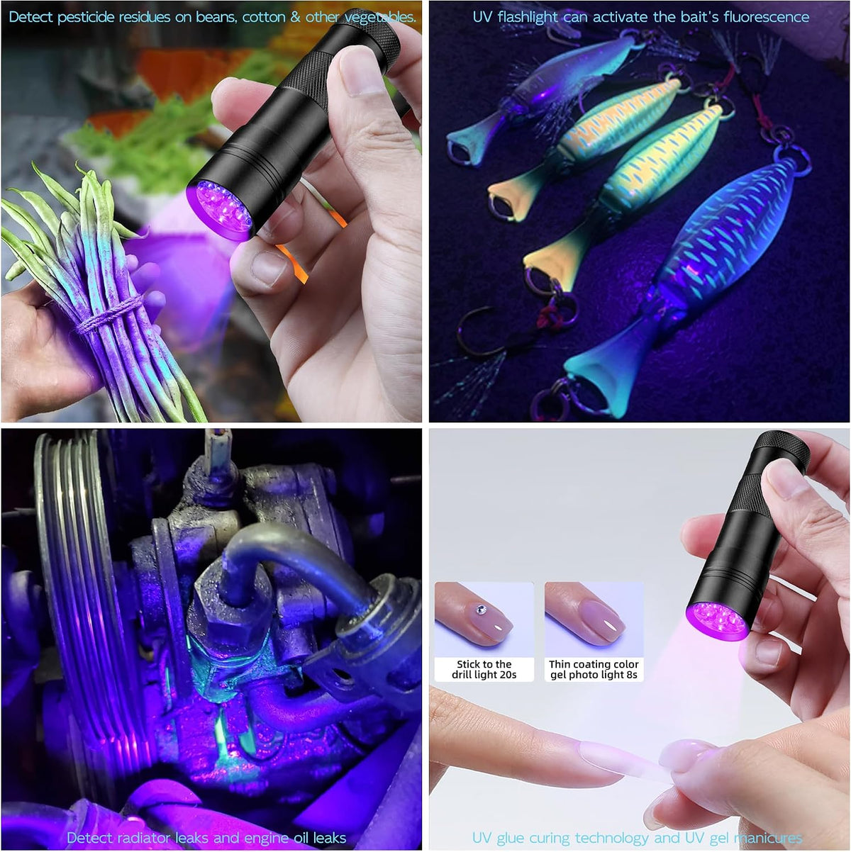 UV Flashlight Black Light - 2 pack - image 4