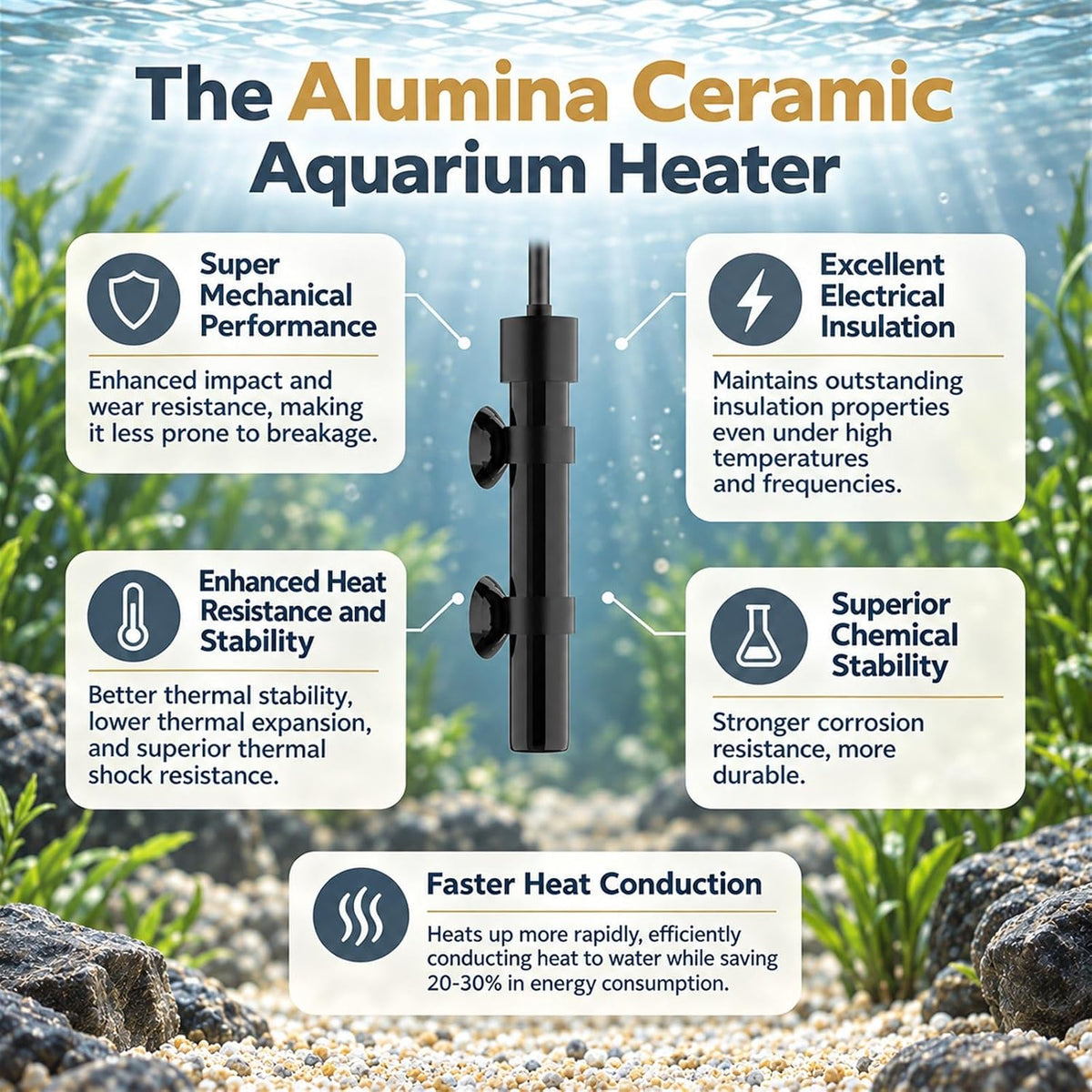 10W USB 5V/2A Alumina Ceramic Super Mini Betta Heater for Tanks ≤ 1 - For Tanks ≤ 5 Gal - image 3