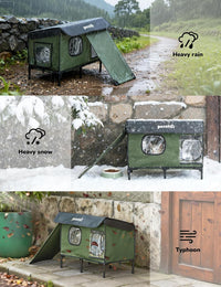Pecute Insulated Weatherproof Outdoor Cat House with Cat Heating Pad – Essentials for Cats - Medium ( 20.8"L x 16.9"W x 18.5"H ) - image 3