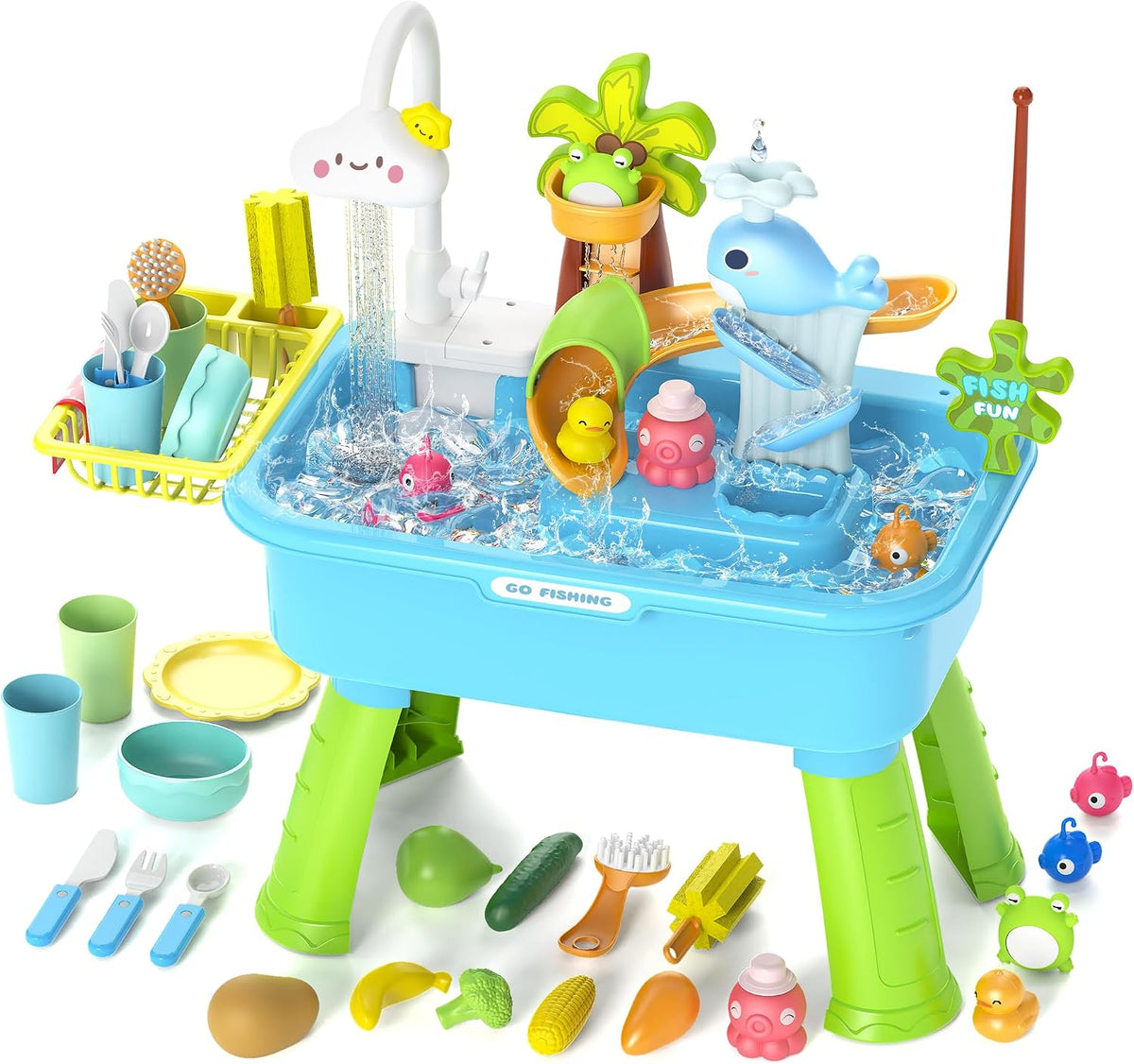 4-in-1 Electric Play Sink Toy - Light Blue