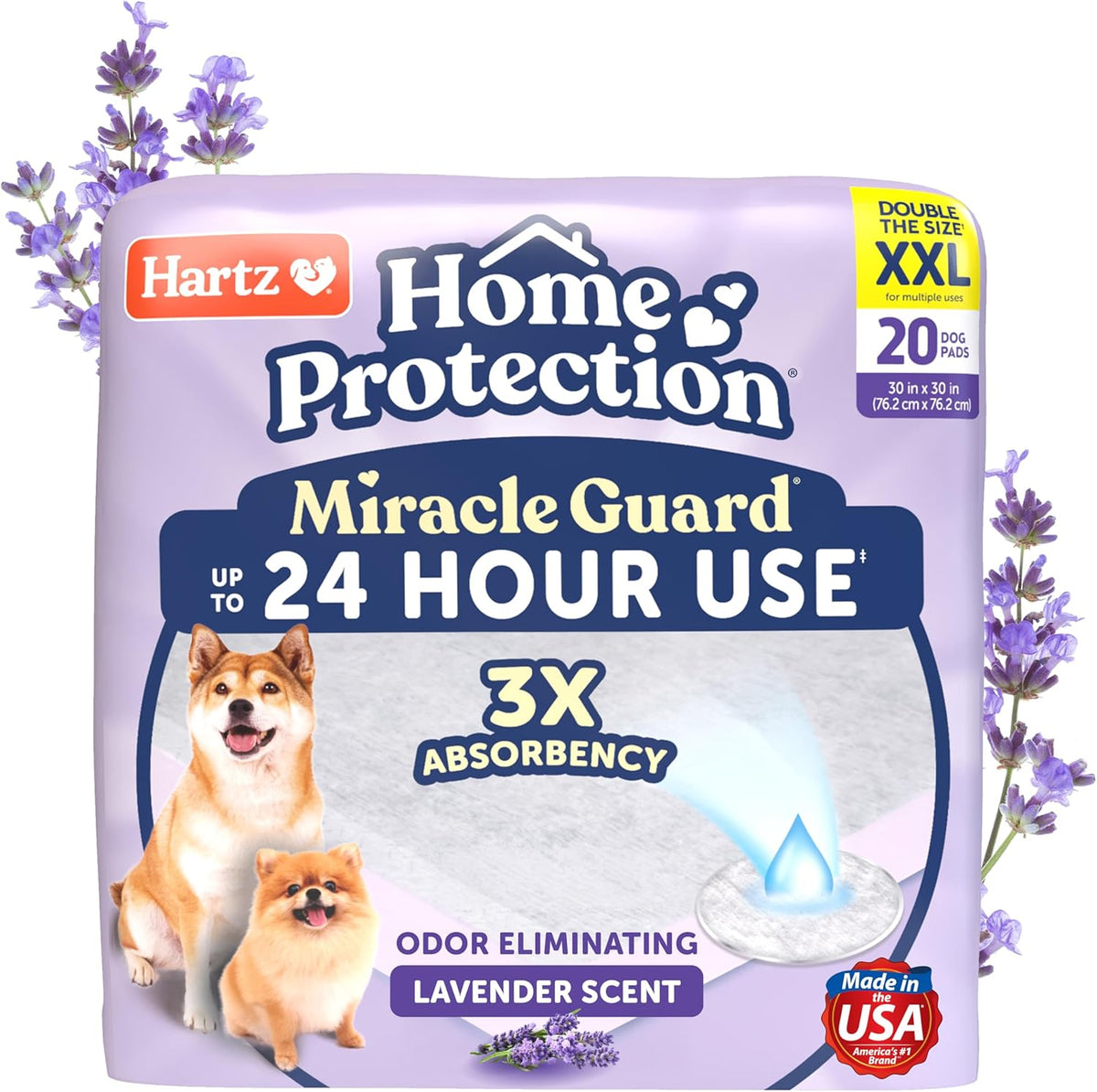 Hartz Miracle Guard Dog and Puppy Dog Pads Max Absorbency 24 Hour Use - XXL (20 Count)
