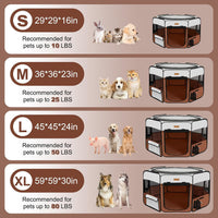 Akinerri Portable Dog Playpen - Medium / Brown - image 3