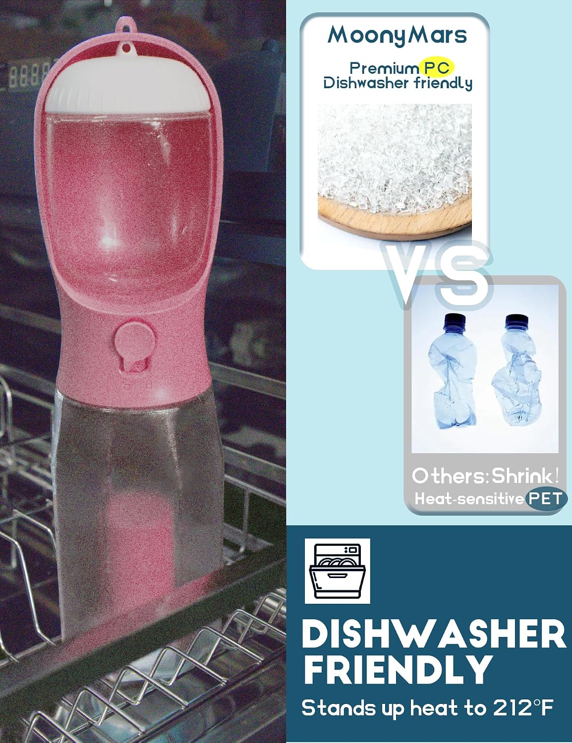 Portable Water Bottle for Small Dogs - Pink / 10oz - image 4