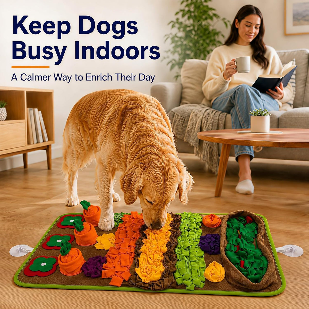 Snuffle Mat for Dogs, Extra Large 32'' x 20'' - Green-Yellow - image 4