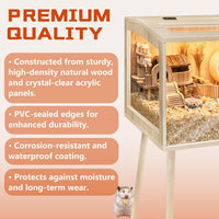 PROLEE Small Animal Cage, Hamster Cage Wooden Roof - 24.0"L x 16.0"W x 40.0"H / Wooden Roof - image 4