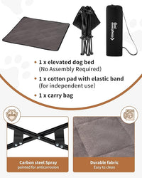 KingCamp Elevated Dog Bed for Medium Dogs, Outdoor Raised Cooling Pet Cot Bed with Washable Breathable Mesh & No-Slip Feet Perfect for Camping, Backyard, Indoor Use (Medium, Black)