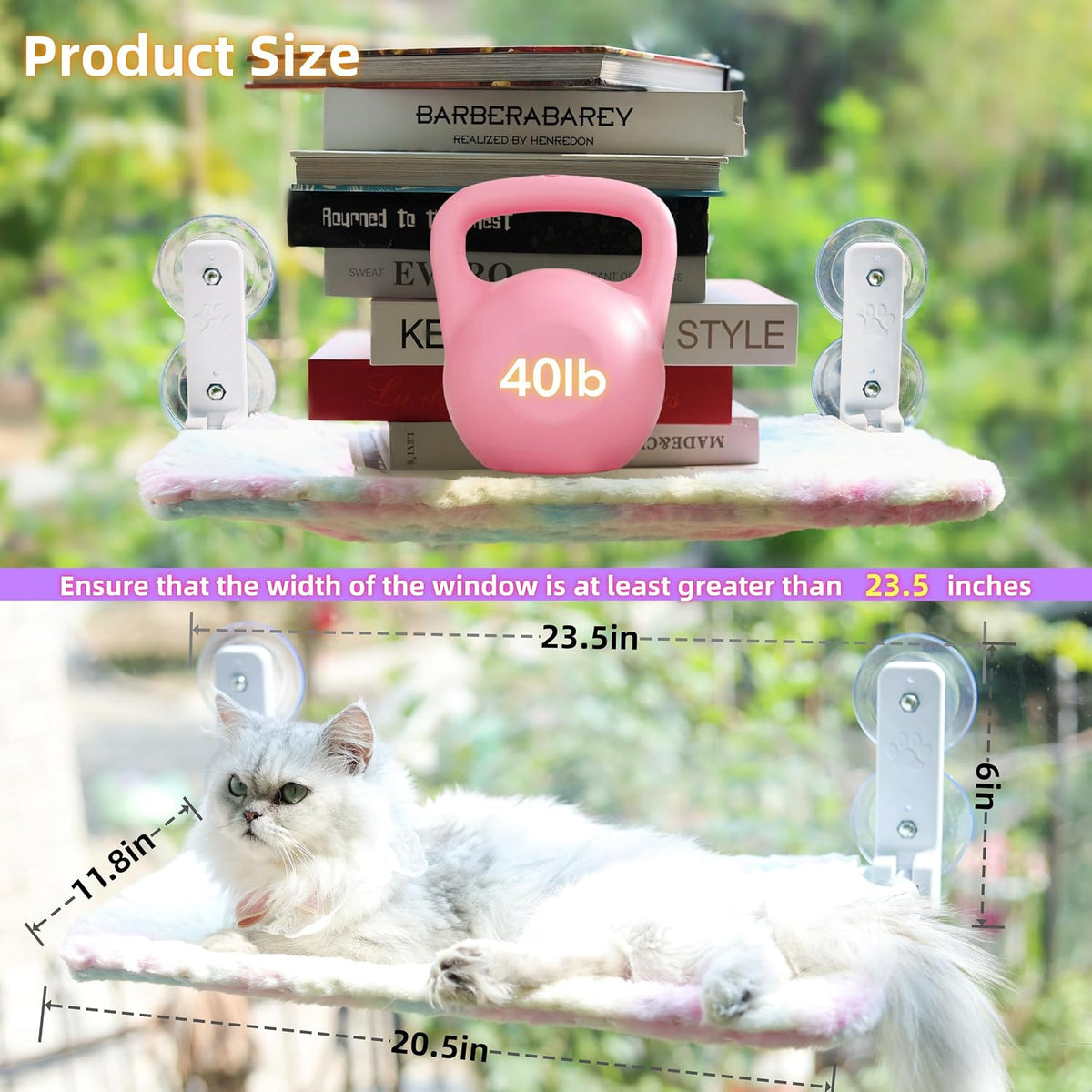 Foldable Cat Window Perch - Multicolor / L (23.5'L x11.2'W x7.8'H) - image 2
