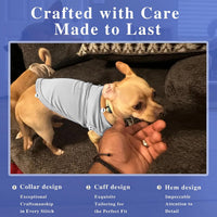 2 Pack Solid Color Dog Shirts, Lightweight, Quick Dry - Gray,Blue / XL (20'' Chest) - image 4