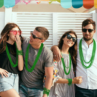 100PCS Bead Necklace, Gold Mardi Gras Beads Party Stuff - Green - image 4
