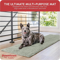 My Doggy Place Microfiber Dog Mat for Muddy Paws, 8' x 2' Light Gray - Non-Slip, Absorbent and Quick-Drying Dog Paw Cleaning Mat, Washer and Dryer Safe - Hallway Runner