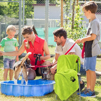 Dogvingpk Dog Towels for Drying Dogs 2 Pack - Green and Grey / XL-55" * 36" - image 2