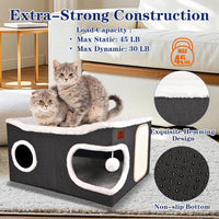 Extra Large Cat Beds for Indoor Cats - Dark Grey / Extra Large - image 3