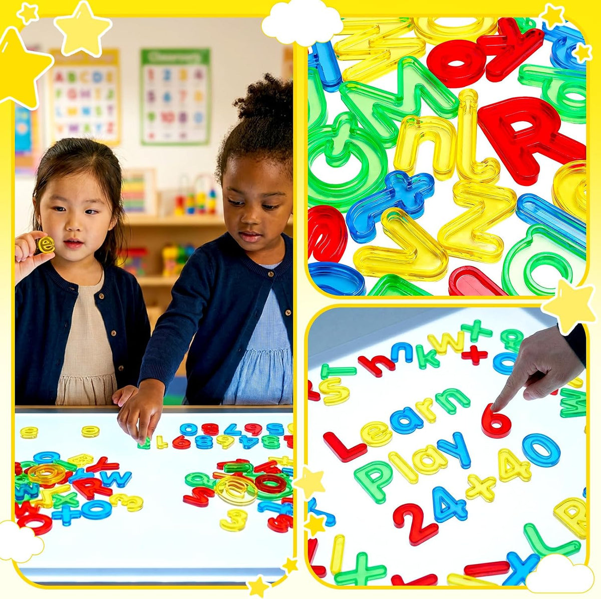 Bbiamsleep 67 Pcs Plastic Practice Set Transparent Letters and Numbers – Fun for Kids & Family - 134PCS - image 3