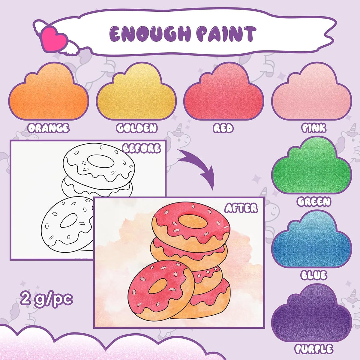 CHICAUP Paint with Water Coloring Books for Kids - Purple - image 2