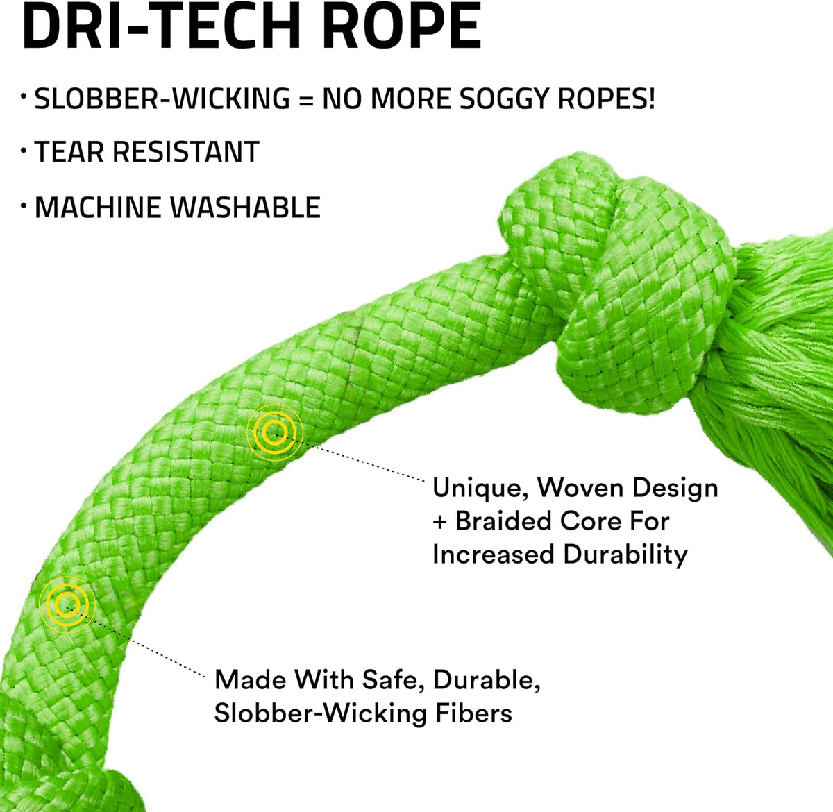 Playology Tug Rope Dog Toys for Large Dogs, Peanut Butter Scent - Jumbo / Sweet Potato - image 2