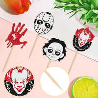 24 PCS Halloween Bat Cupcake Toppers Black Glitter Bat Cupcake Picks - Pattern C8 - image 3