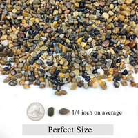 20lbs Natural Fish Tank Gravel,1/4 Inch Pea Gravel. Mixed Color River Rocks for Aquarium, Succulent, Vase, Cactus Bonsai, Plant Soil Cover and Outdoor Landscaping Rocks