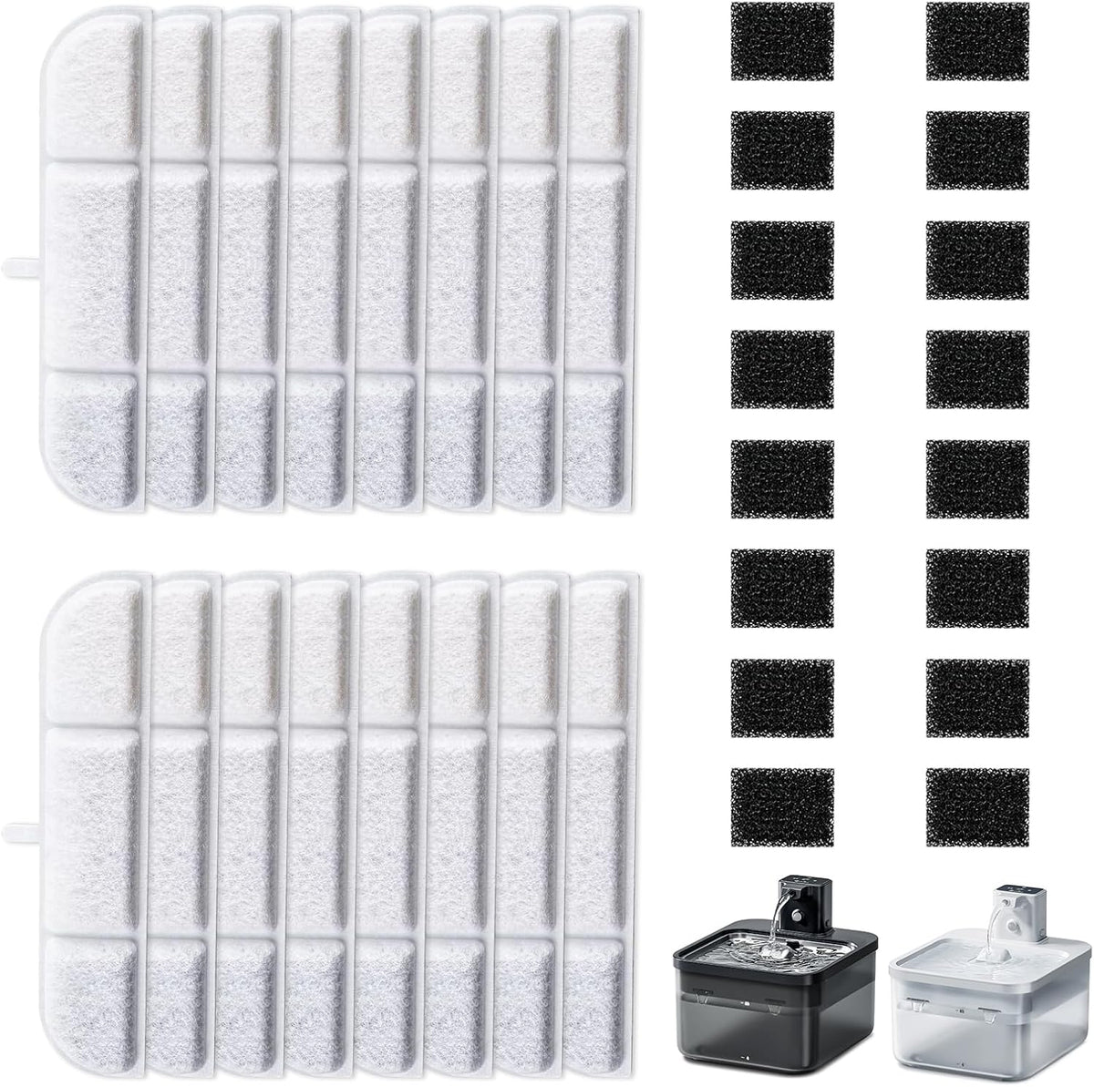16 Packs Replacement Filters Compatible with Downy Paws Cat Water - 16PCS
