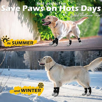 EXPAWLORER Anti Slip Dog Socks to Prevent Licking Paws, Shoes for Hot Pavement, Dog Booties for Small Medium Large Senior Dogs, Traction Control Boots & Paw Protectors for Hardwood Floors Black&Grey