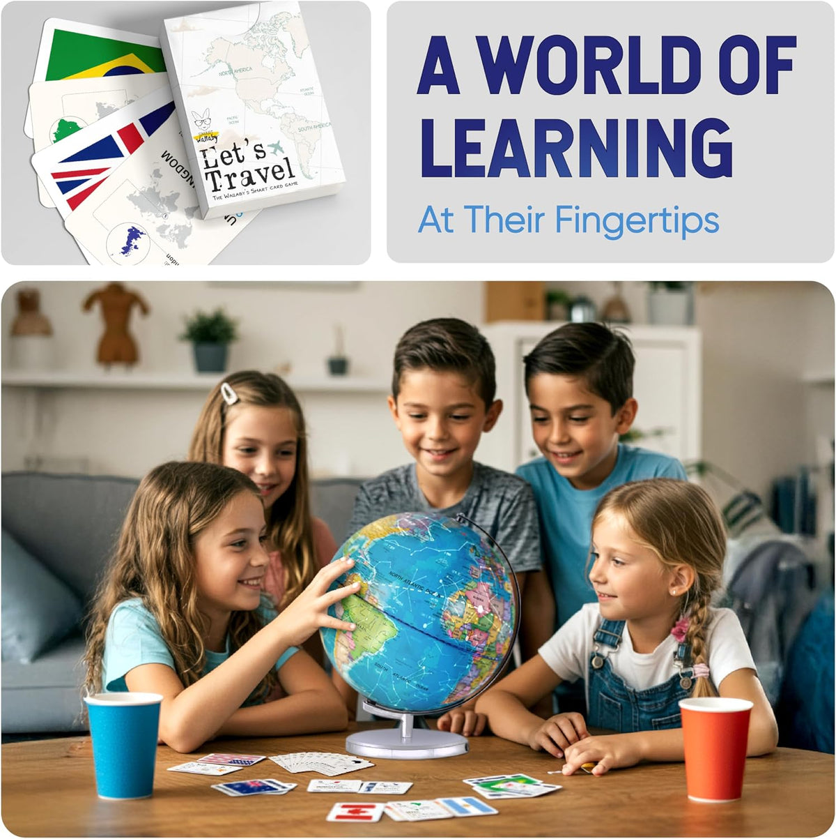 SMART WALLABY 9" Illuminated Educational Kids World Globe + STEM - image 3