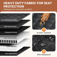 A-Pce 600D Heavy Duty Dog Car Seat Cover for Back Seat - Black / Large - image 3