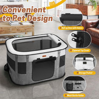 Foldable Pet Playpen, Cat & Puppy Playpen - Grey / 1 / Small(29.5''×22.8''×16.5'') - image 3