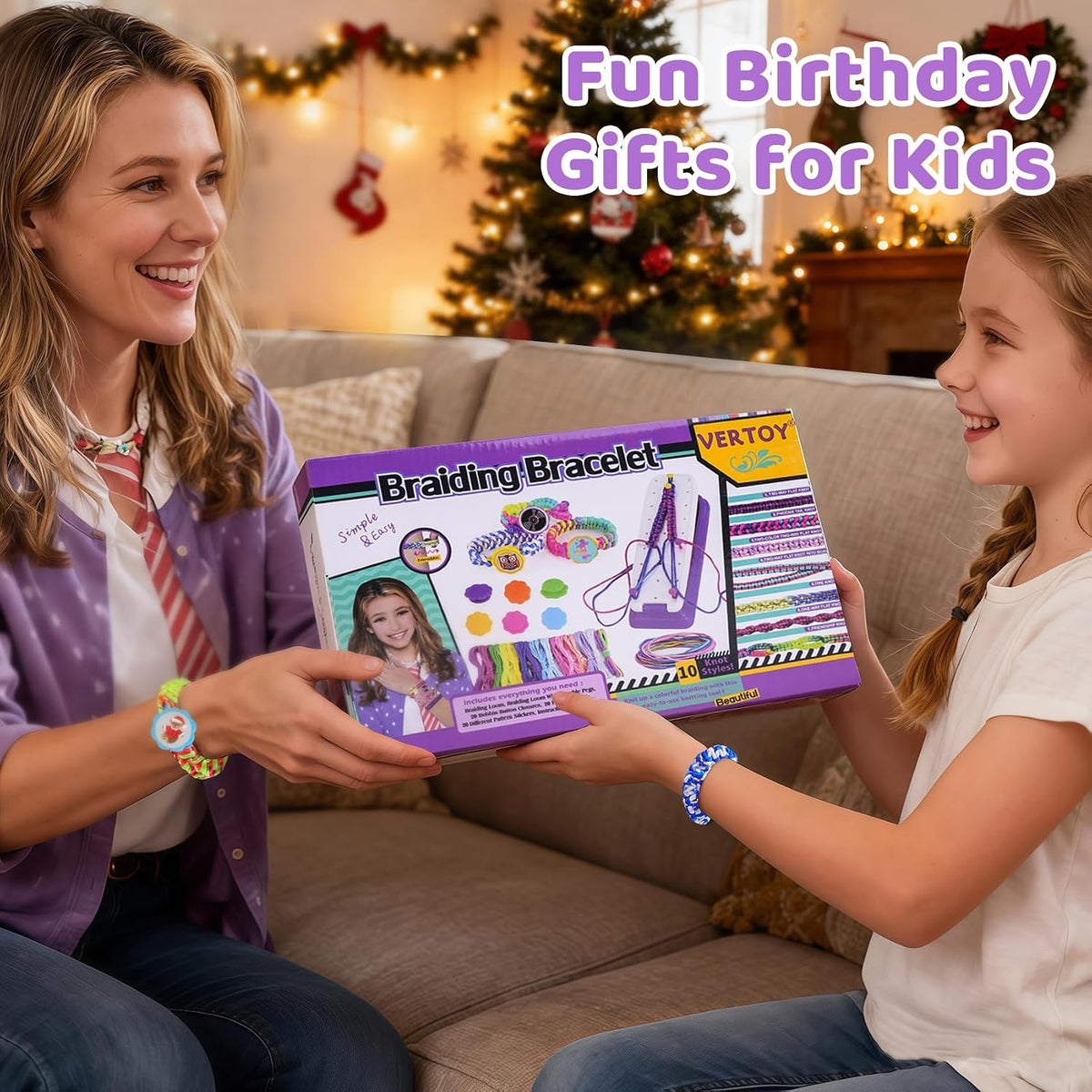 VERTOY Friendship Bracelet Making Kit for Girls - Purple - image 2