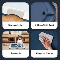 IRIS USA Secure Pee Pad Holder for Regular Sized Dogs - Navy / 22" x 22" - image 3