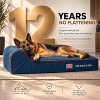 The Dog’s Bed Orthopedic Memory Foam Dog Bed with Headrest XL 6-Inch – Essentials for Dogs - Blue with Red Trim US Flag / XL (46"L x 28"W x 6"Th) - image 3