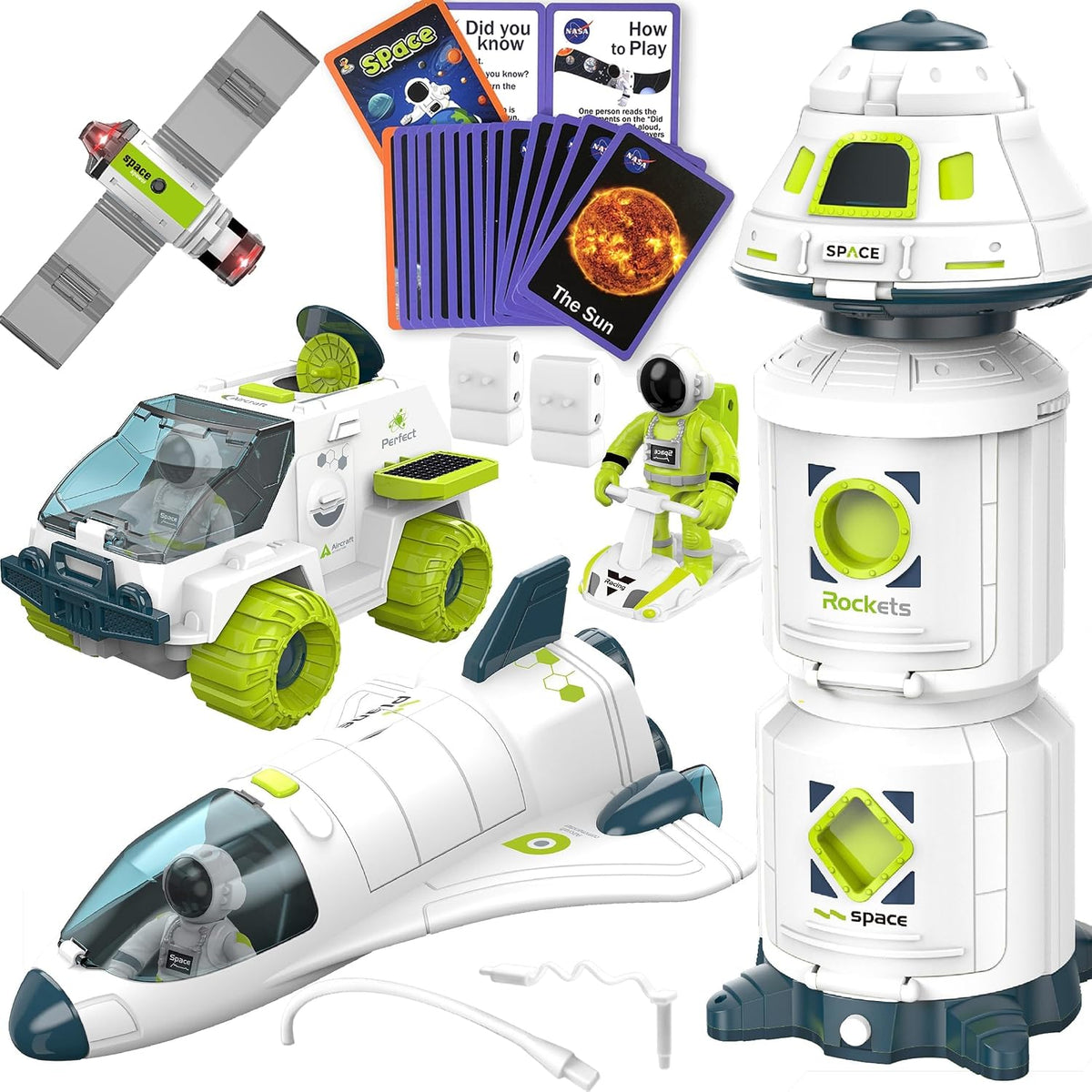 COOLDUCK 4 in 1 space shuttle toy set with rover, station, capsule and astronauts - view 5
