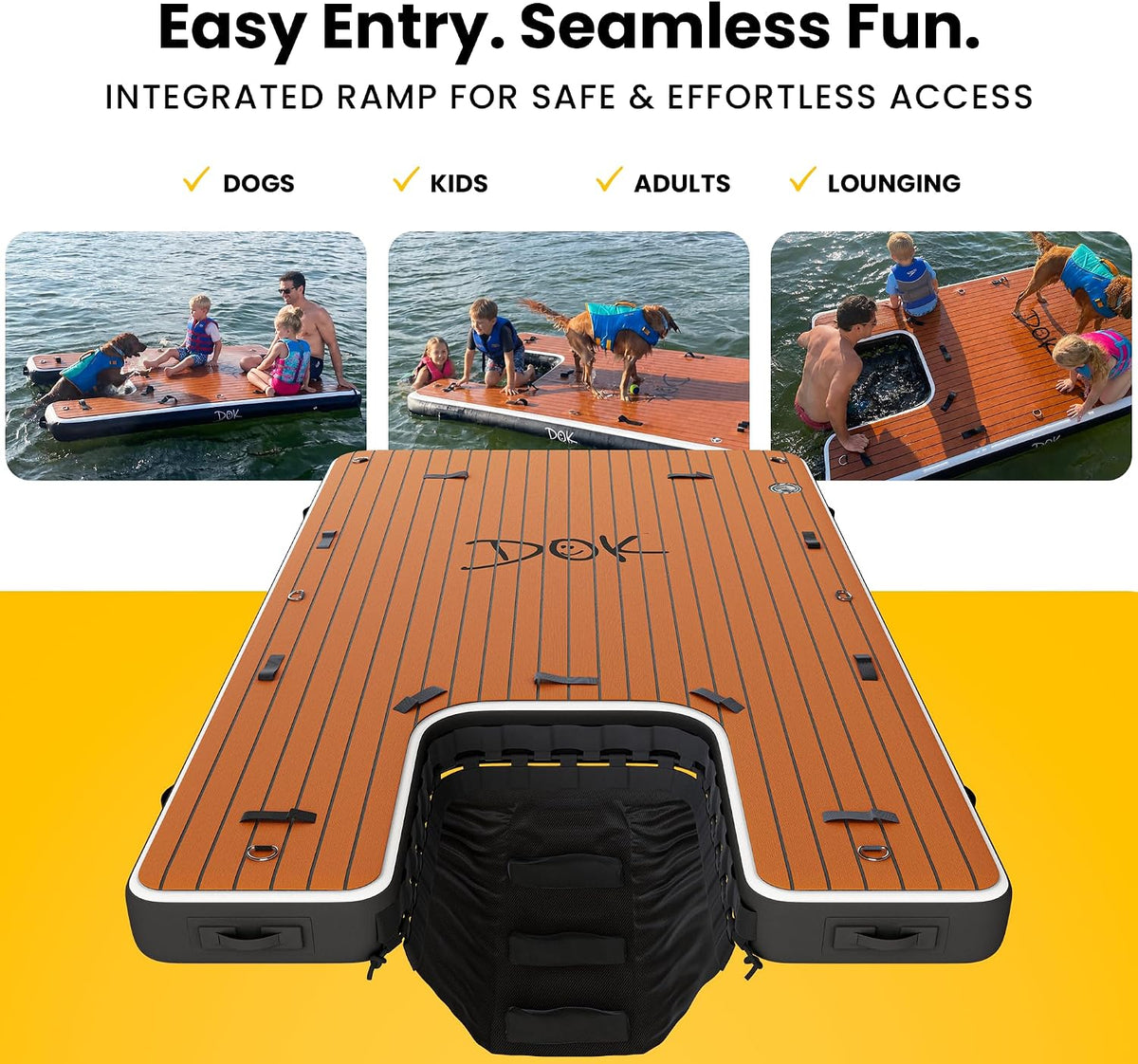DOK Dog-DOK Inflatable Dock Platform: Safe & Easy Water Access - 8' x 5' / Party-DOK - image 3