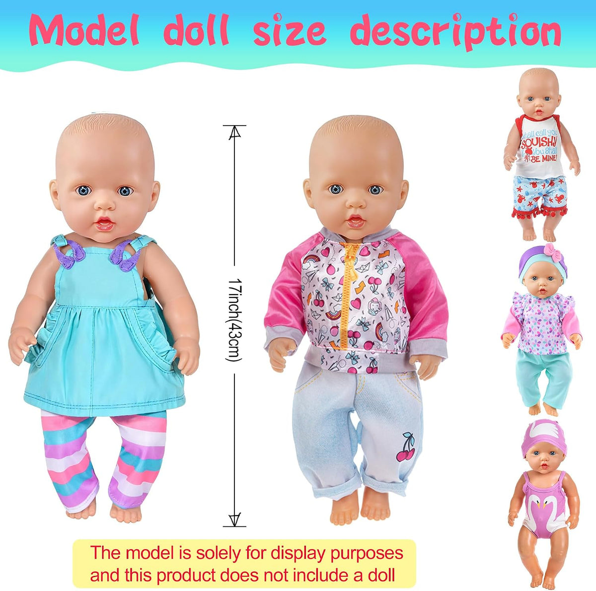 10 Sets Baby Doll Clothes and Accessories Include Rompers Outfits - 5 Sets Clothes - image 3