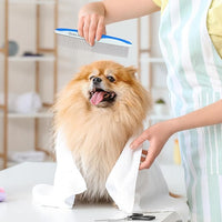 Dog Grooming Comb for Matting – Metal Dematting Comb with Stainless Steel Teeth & Non-Slip Handle (Style 1)