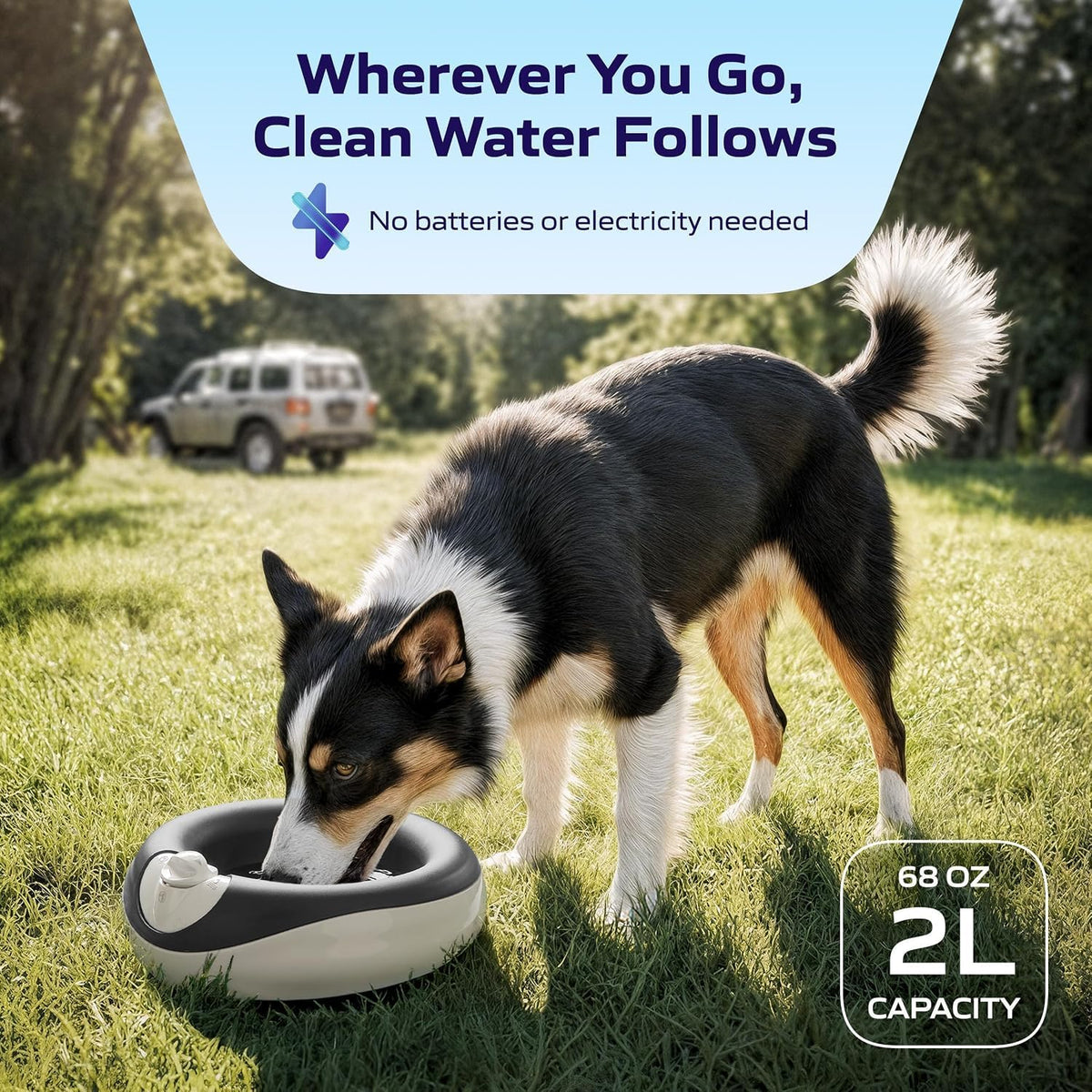 Filtered Portable Dog Water Dispenser - Shadow Pup Maxi + Tote Bag + (6-Pack) Filters / Maxi (68 oz / 2L) / Hydration Kits - image 2