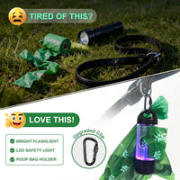 Tubasion 3-in-1 Dog Poop Bag Holder with Flashlight 7-Color - 2 Dispensers, 60 Bags - image 3