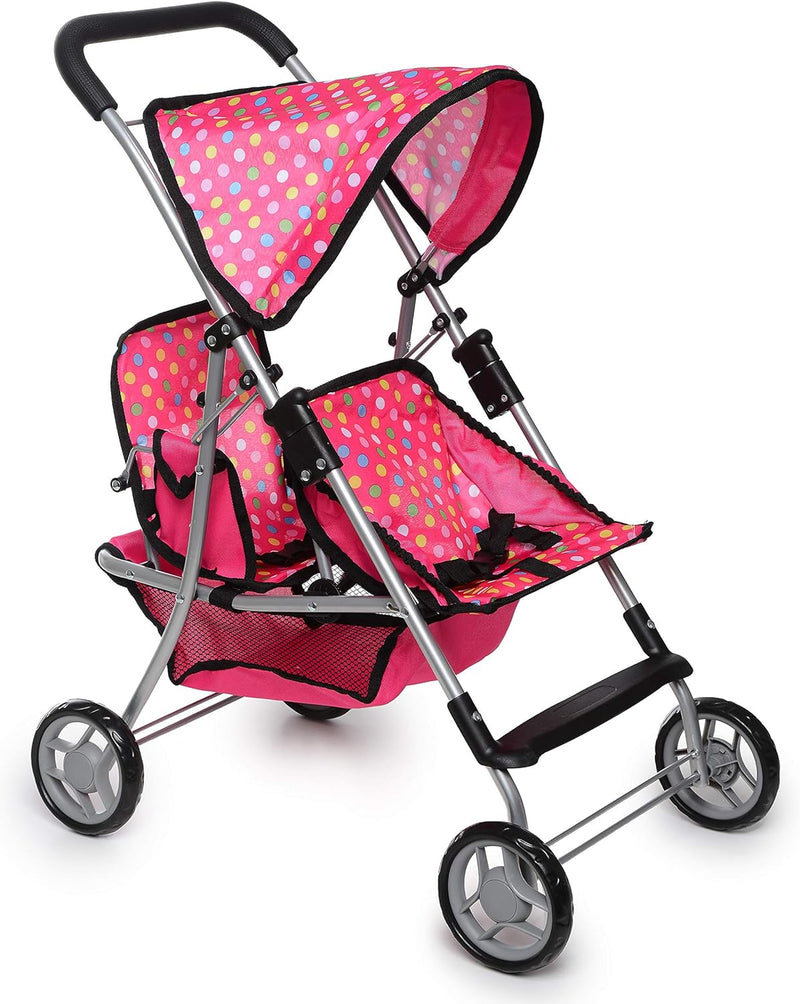 fash n kolor Twin Doll Stroller - Pink
