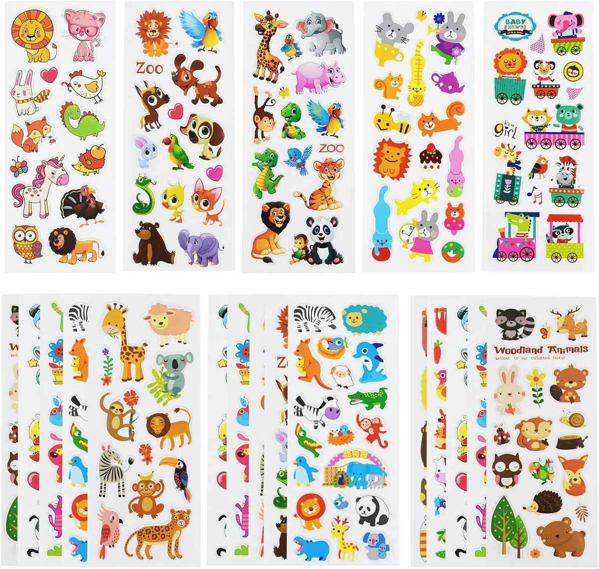 24 Sheets 3D Puffy Stickers for Toddlers Kids Boys Girls – Fun for Kids & Family - Cartoon Animal