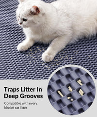 Cat Litter Mat, Cut to Fit Any Place - Grey / 47x35 Inch - image 3