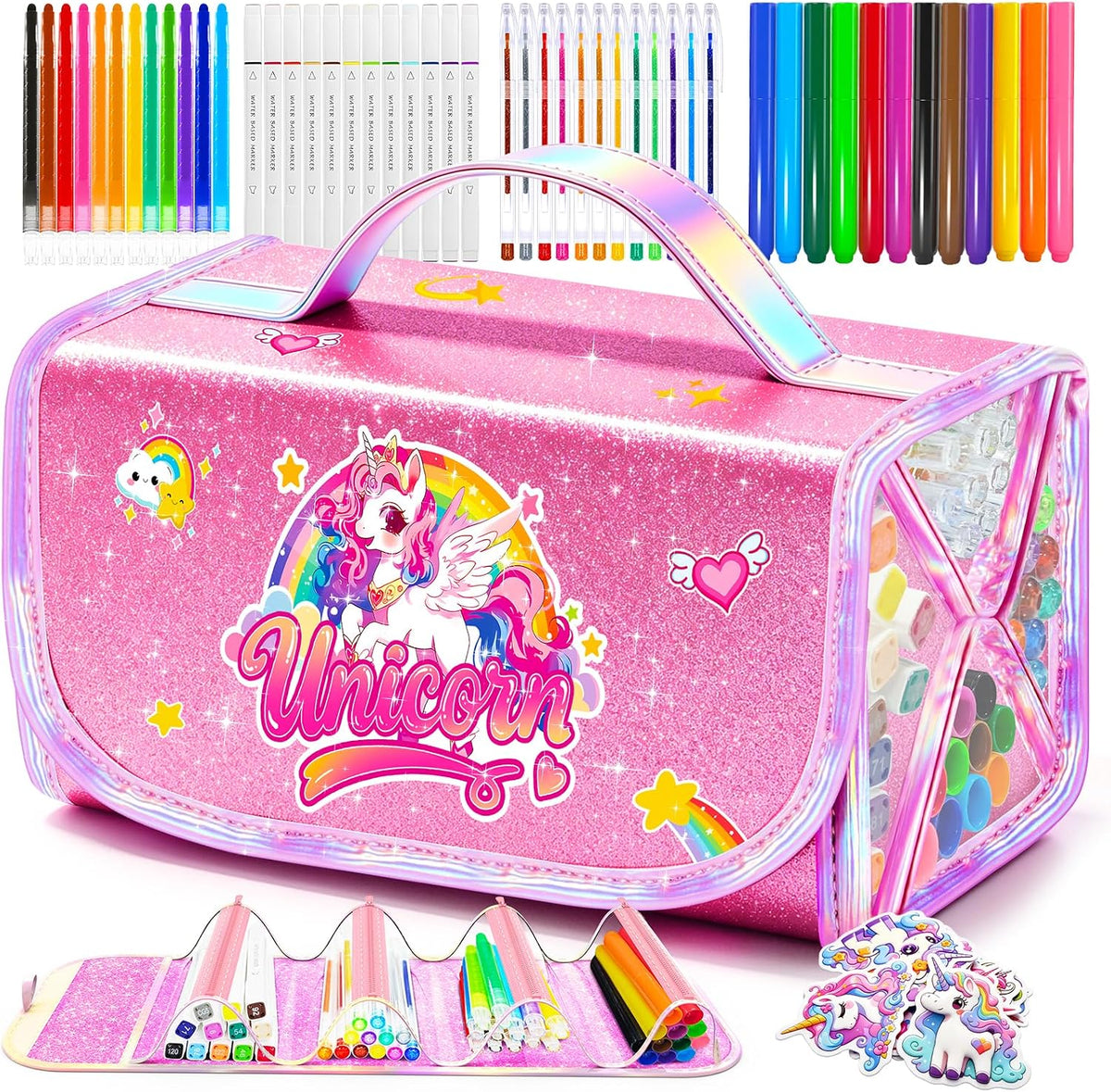 DreamyCandy 70 Pcs Washable Markers Set for Kids 4-8 - Pink Unicorn