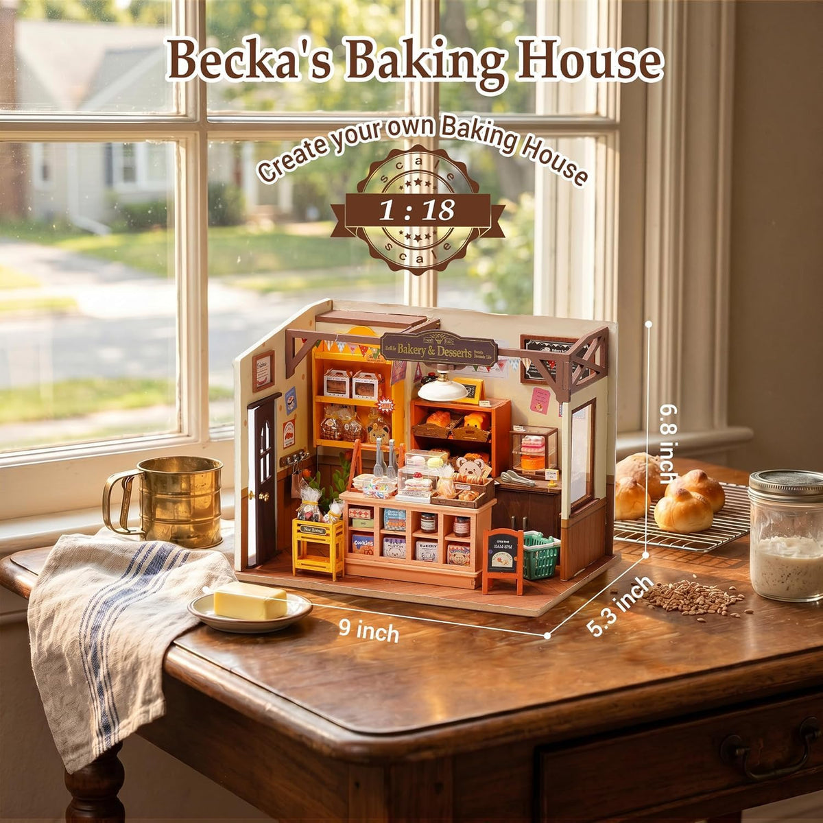 Rolife Baking Kitchen DIY miniature house kit lit with LED light - view 6