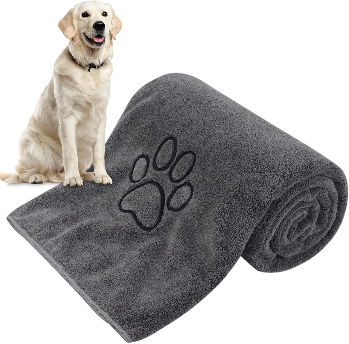 KinHwa Dog Towels for Drying Dogs - 30inchx50inch / Dark-gray