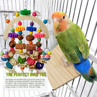 Wooden Parrot Chew Toy, Hanging Foraging Toy for African Grey & Macaw Birds – Essentials for Birds - image 4